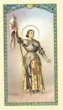 Image de Sainte Jeanne d'Arc avec sa prière pour demander la paix